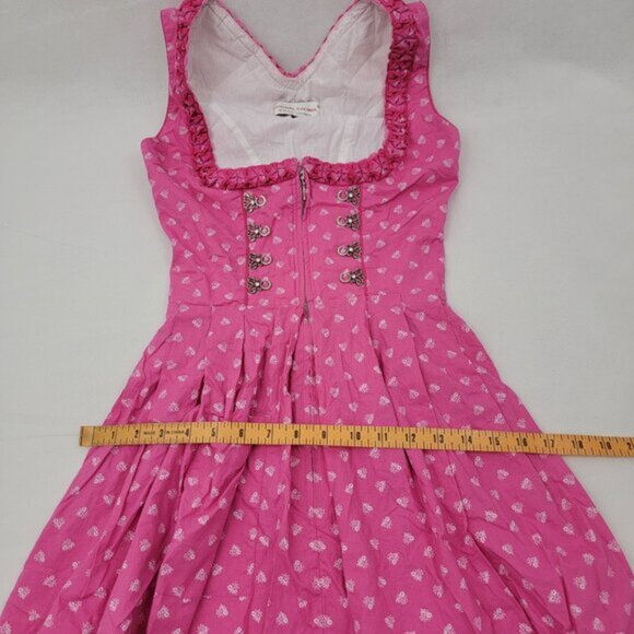 ORIGINAL STEINDL Womens 32 Dress German Dirndl PINK White Floral Oktoberfest - Picture 14 of 16